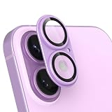 Hohotoon 対応 iPhone 17 用の カメラ保護フィルム 薄 一体型カバー アイフォン17用のカメラカバー & いphone17用のレンズカバー、宇宙航空材料 アルミ合金+9H強化ガラス、耐衝撃 ARコーティング 高透過率 露出オーバー防止、粘着性強い、簡単貼り付け 、スマートフォンカメラガード（薄紫色）