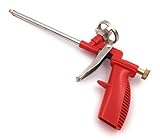 汎用 発砲 ウレタン フォーム カートリッジ ガン レッド コーキング DIY 工具 ネジピッチ 2.8mm 軍手 付属 (レッド)