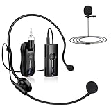 ワイヤレスマイク KIMAFUN2.4Gワイヤレスラベリアマイクシステム クリップオン送信機および3.5mm受信機 外付けマイク 50ｍ伝送距離 自動ペア 拡声器に対応 授業、講演、会議、イベント、説明会