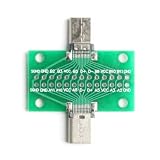1個 24P USB 3.1 Type-C オスメス テスト PCB ボード アダプター 2.54mm コネクタ ソケット CタイプUSBコネクタ Type-C 24P コネクタ DIY 実装済みUSBモジュール オス・メス データ転送用 Type-cオスからメスへのテストボード20.6*10MM (オス-メス)