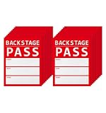 イベント スタッフパス シール 9×7cm 長方形 赤 20枚入り バックステージパス 貼り付けタイプ 高視認 サテン素材 衣類用 コンサート ライブ NYANDELMO ND-0258-R01-RD-9-7cm-20