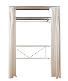 カーテン付きクローゼットロッカー上棚付き スタンダードタイプ ホワイト色 NJ-0361