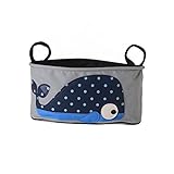 (Newox) ベビーカー用バッグ マザーズバッグ 多機能小物入れ ドリンクホルダー コンパクト 可愛い (クジラ)