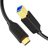 USB C to USB,CableCreation USB 3.1 GEN2 Type C (USB-C) to USB 3.0 B オス ケーブル C B変換ケーブル USB C USB B 変換ケーブル USB 3.1 Gen 1 Type C USB 3.0 Type B 変換ケーブル プリンタ対応 ブラック/1.2m