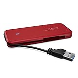 エレコム 外付けSSD 120GB USB3.1(Gen1)対応 TLC ケーブル収納 レッド ESD-EC0120GRD