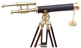 Hampton Nautical Floor Standing Brass/Leather Griffith Astro Telescope, 44", Brass [並行輸入品]