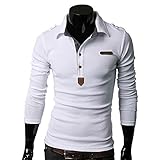 SHEYA ポロシャツ メンズ Tシャツ カットソー 長袖 ロンT エポレット ゴルフウェア トップス カジュアル コーデ 春 秋 メンズ ファッション 黑