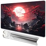 MTG プレイマット サイズ 24 x 14インチ フリーストレージバッグ 滑り止め裏地プリント カードゲーム愛好家に最適 TCGプレイマット (ゾーンなし、ブラッドムーンシークレット)