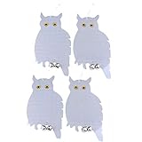 KESOTO 4個セット　フクロウ型　鳥よけ　吊り下げカード 立体感　かかし　農作物 果樹保護