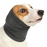 犬 スヌード 防寒 耳カバ 犬猫用バンダナ 騒音防止犬用 猫用 首輪 ペットスヌード 柔らかい スカーフ ネックスカーフ 犬 音が聞こえない安心感 犬 スヌード 防音犬耳カバー -グレー||S-頭囲24-40cm