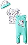 Hello Kittyベビー女の子3 pc Set :キャップ、Footie and T -シャツ US サイズ: 0-3 months