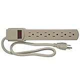 6コンセント電源ストリップW /サージプロテクター
