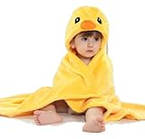 【ベビー】動物着ぐるみ風ポンチョ　毛布　１００ｃｍ　あひる