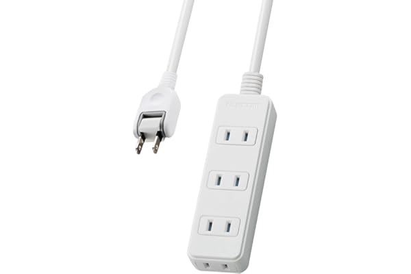 エレコム 電源タップ ほこり防止シャッター 4個口 1m ホワイト T-ST02N-2410WH