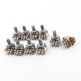 SODIAL(R) 10件のトップ調整リニアデュアルローレットシャフトポテンショメータ　 50K Ohm B50K