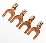 OFC 純銅 Yラグ端子 ポスト径4mm 高純度無酸素銅 非メッキ アース線用端子 圧着端子 日本製 ナックオーディオ オリジナル 1.25Y-4 4個set