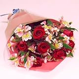 バラとアルストロメリアの花束