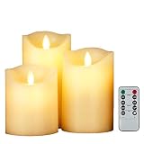 本物の蝋　タイマー 無火炎 LEDキャンドルライト 蝋燭 キラキラ 祈願キャンドル 定時機能 バッテリー搭載3点セット 専用リモコン付き
