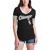 シカゴホワイトソックスレディースS / S Vネックベビージャージー 3L ブラック