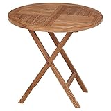 【メーカー直送】チーク材 フォールディングテーブル 80×80 商品コード：37449 不二貿易