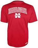 NCAA Nebraska Cornhuskersメンズトレーニング2半袖クルーネックシャツ、小さな、レッド