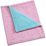 Tickled Pink Baby Blanket, Reversible Sheared Velboa Blan, Extra-soft and Cozy, 100 Percent Polyeste