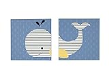 Nautica Kids Brody Nursery Bedding Collection (2-Piece Canvas Art - Whale Print) by Crown Crafts