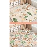 Miffia プレイマット 赤ちゃん 折りたたみ xpe 200×180×2cm 厚手 安全検査済み ベビーマット 防水 防音 ベビープレイマット 滑り止め おしゃれ ベビー 出産祝い 一枚入り (森の冒険,【 両面】200×180×2cm)