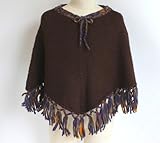 Quelle Tre (クエッレトレ) 手編み ポンチョ (ブラウン)