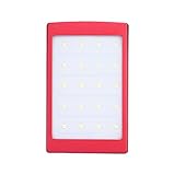 20000mAhポータブルソーラーパワーバンクケース DIYキットデュアルUSBバッテリー充電器（懐中電灯付き）(ローズレッド)