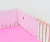 Cot bed BUMPER approx. 30x180cm, 3-sided, nursery bedding, baby, toddler (pattern: th B-team_powder 
