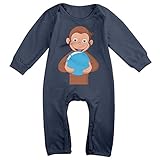 コットンベビー長袖ワンジー幼児用ボディスーツホワイトCurious George Variety Onesies カラー: ブルー