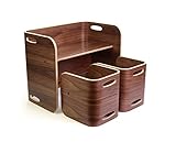 HOPPL(ホップル) コロコロチェア&amp;デスク コロコロチェア&amp;デスク3点セット ブラックウォールナット ウォールナット材 CL-3set-BWL