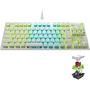 ROCCAT VULCAN TKL Pro USB ゲーミングキーボード 日本語配列 静音 リニア(オプティカル) テンキーレス ホワイト【日本正規代理店品】