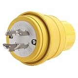 Woodhead 26W74BLK Watertite Wet Location Locking Blade Plug, 4 Wires, 3 Poles, NEMA L14-20 Configura