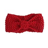 Domybest 秋冬 子供ヘアバンド コットンのベルト かわいいボウタイを飾る 編み物 百日記念 誕生日 出産祝い 暖かく保つ プリンセス風 良い弾力性 写真小道具 4-12歳に適して 7色