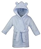 STYLE MIXX Baby Boys Hooded Supersoft Fleece Bath Robe With Ears Girls Heart Dressing Gown (6-12 MON