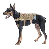 OneTigris ペット犬用サバゲーベスト　犬ベストハーネス　胴輪MOLLE対応　サイズS/M/L/XL 　大中小型犬対応 (ブラウン, M)