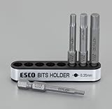 エスコ 4本組[Hex]ドライバービット EA611GR-40