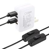 Raspberry Pi用電源セット(5V 5.0A 4USBポート)?Pi3x2台フル負荷検証済 (Double Cable, White)