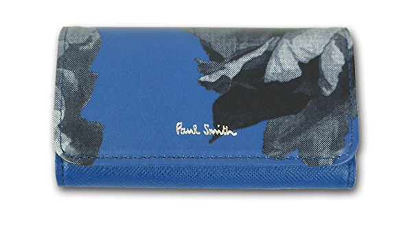 Amazon ポールスミス Paul Smith 牛革 花柄プリントキーケース レディース ブルー Paul Smith ポール スミス キーケース