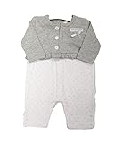 Baby Girls Grey/White 100% Cotton All In One Romper Bolero Outfit - Cute As a Button (Newborn) by KA