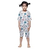 MINI-K キッズ7分袖パジャマセット コットン100% ジャガード 14種 (140, Blue Marine) [並行輸入品]