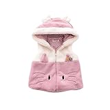 Pojour ベビー服 子供服 女の子 冬秋 防寒 厚いコート 可愛いネゴベスト 厚手 フワフワ 暖かいベスト ベビールームウェア 普段着 カジュアル 旅行 記念日 プレゼント ピンク