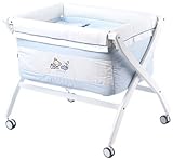 Naf Naf Mini-Cot with Curved Stand and Textiles (Teddy, Blue) by naf naf
