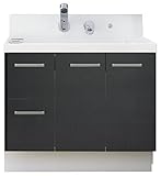 LIXIL(リクシル) INAX 洗面化粧台 K1シリーズ 間口900 片引出 ウェンゲチャコール K1H3-905SY/YD2H