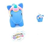 animoldsブルーHand Painted Squeeze Meユニコーンwith Poo Pooユニコーンキーチェーンセット