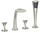 Ultra洗面uf65343ツイストコレクション2ハンドルRoman Bathtub Faucet with hand-shower、つや消しニッケル