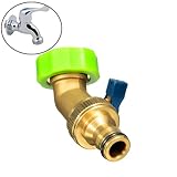 amzmonnsuta 3/4インチ真ちゅう製バルブで水ホースをタップエルボーコネクタガーデン水利