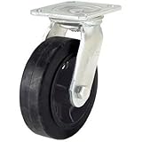 Shepherd Hardware 9493 1400-Series 6-Inch Mold-On Rubber Swivel Plate Caster, 410-lb Load Capacity [